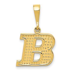 14k Yellow Gold, Ashley Collection, Textured Initial B Pendant